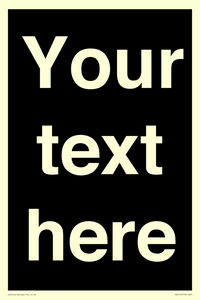 Custom blank information sign. Plain text, black background